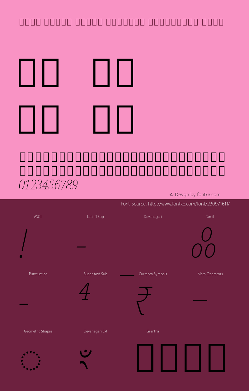 Noto Serif Tamil Slanted Condensed Thin Version 2.001图片样张