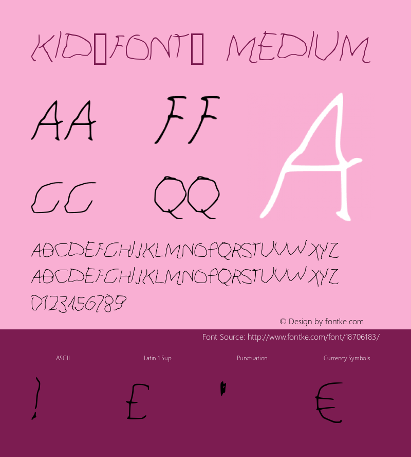 Kid_Font_ Medium Version 001.000图片样张
