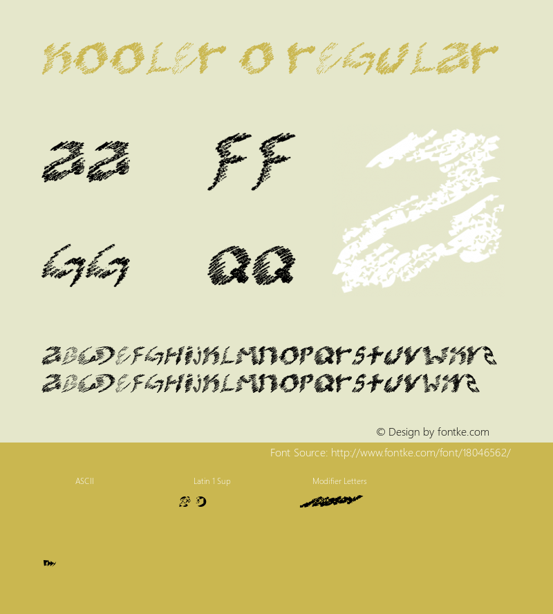 kooler O Regular Version 1.00 June 25, 2009, initial release图片样张