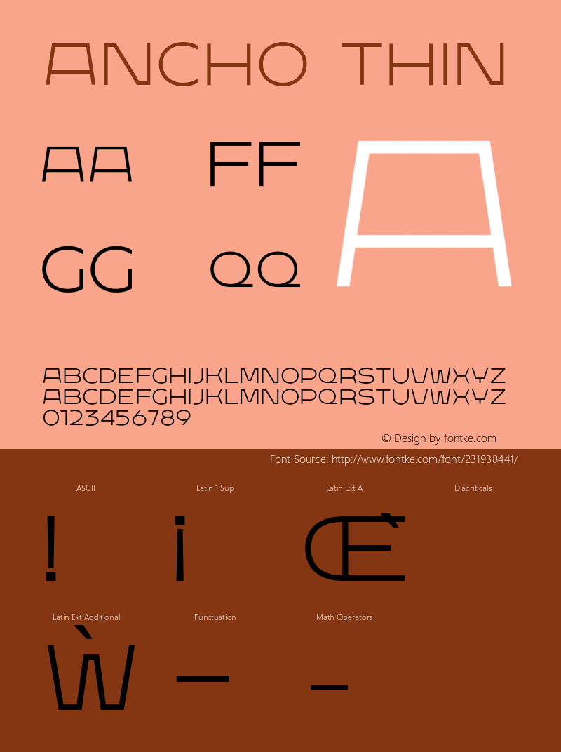 Ancho Thin Version 1.000;hotconv 1.0.109;makeotfexe 2.5.65596图片样张