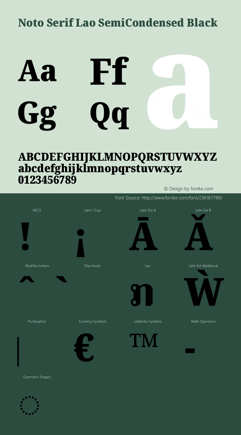 Noto Serif Lao SemiCondensed Black Version 2.002图片样张