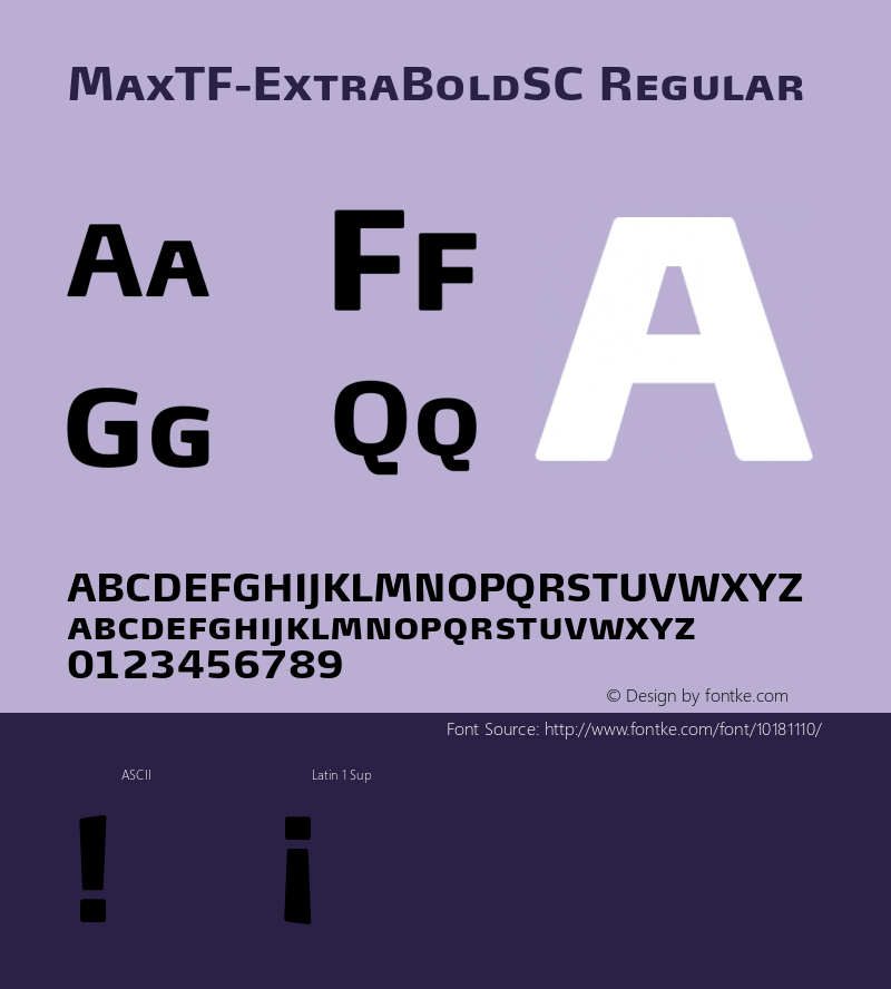 MaxTF-ExtraBoldSC Regular 4.460图片样张