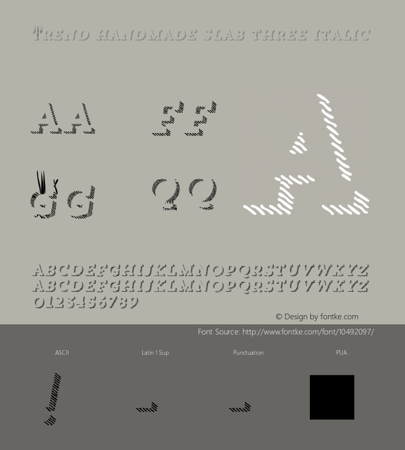 Trend Handmade Slab Three Italic Version 1.000图片样张