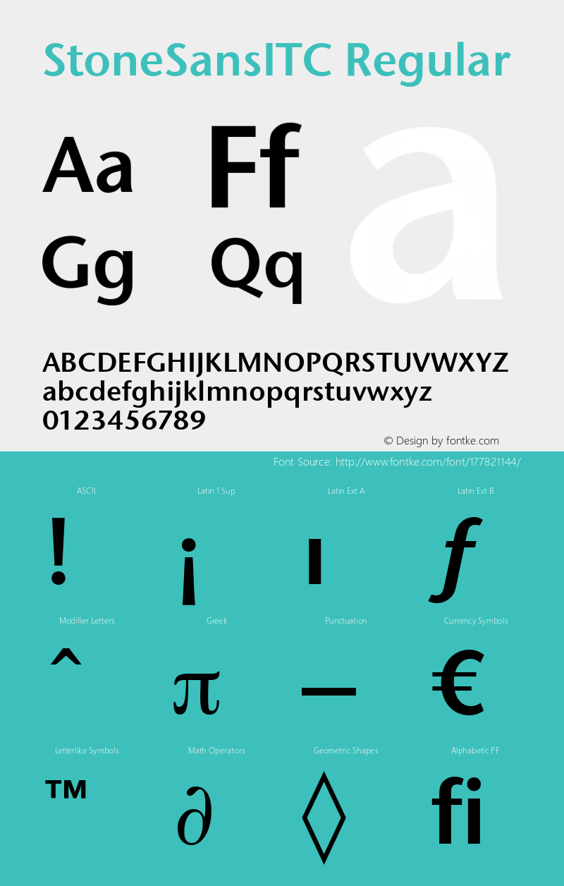 Stone Sans ITC Semi 005.000图片样张