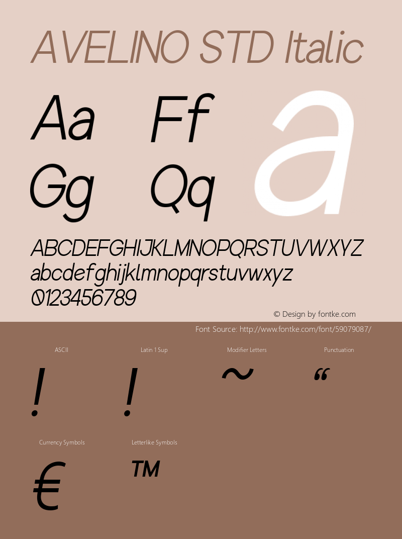 AVELINO STD Italic Version 1.000图片样张