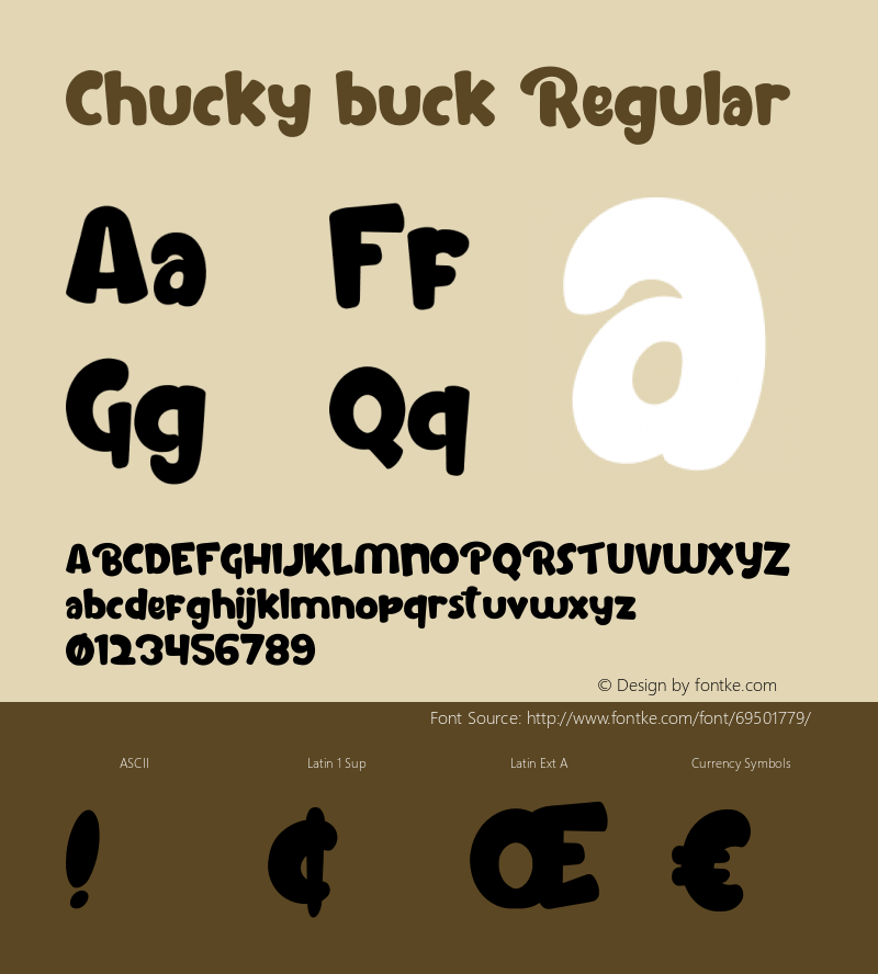 Chucky buck Version 1.00;May 19, 2020;FontCreator 12.0.0.2563 64-bit图片样张