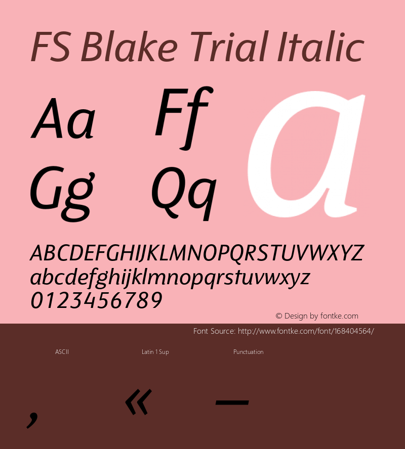 FSBlake-Italic Trial Version 1.000图片样张