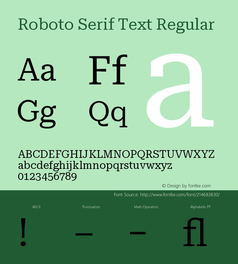 Roboto Serif Text Regular Version 1.001 2018图片样张