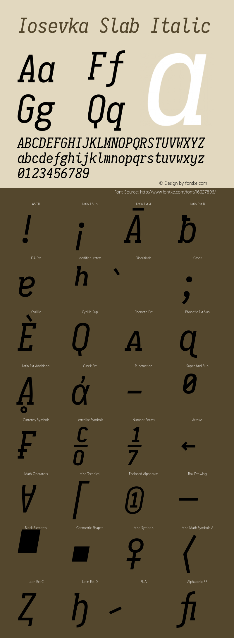 Iosevka Slab Italic 1.5.3; ttfautohint (v1.4.1)图片样张