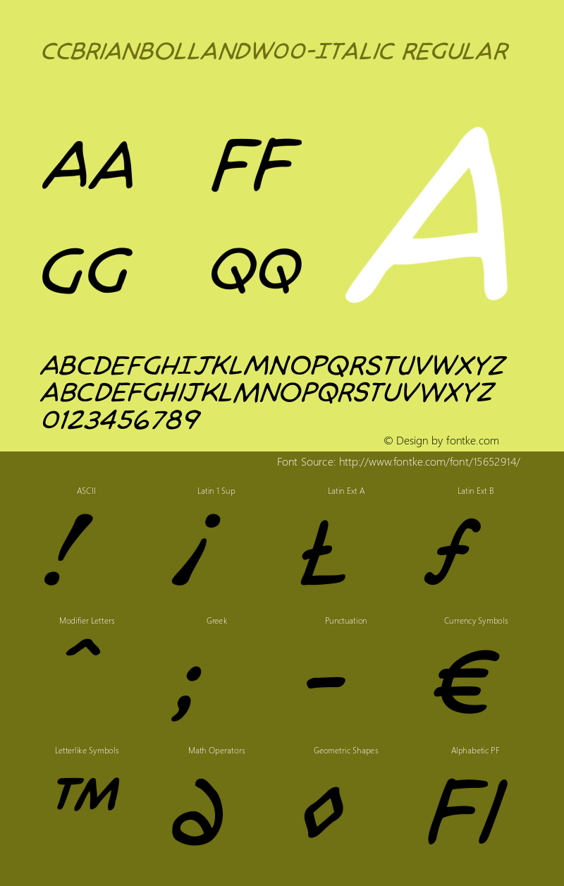 CCBrianBollandW00-Italic Regular Version 1.00图片样张