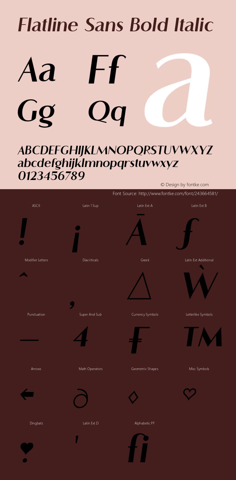 Flatline Sans Bold Italic Version 2.000 | FøM Fix图片样张