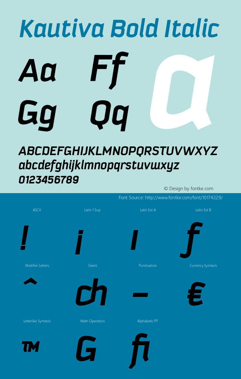 Kautiva Bold Italic 001.000图片样张