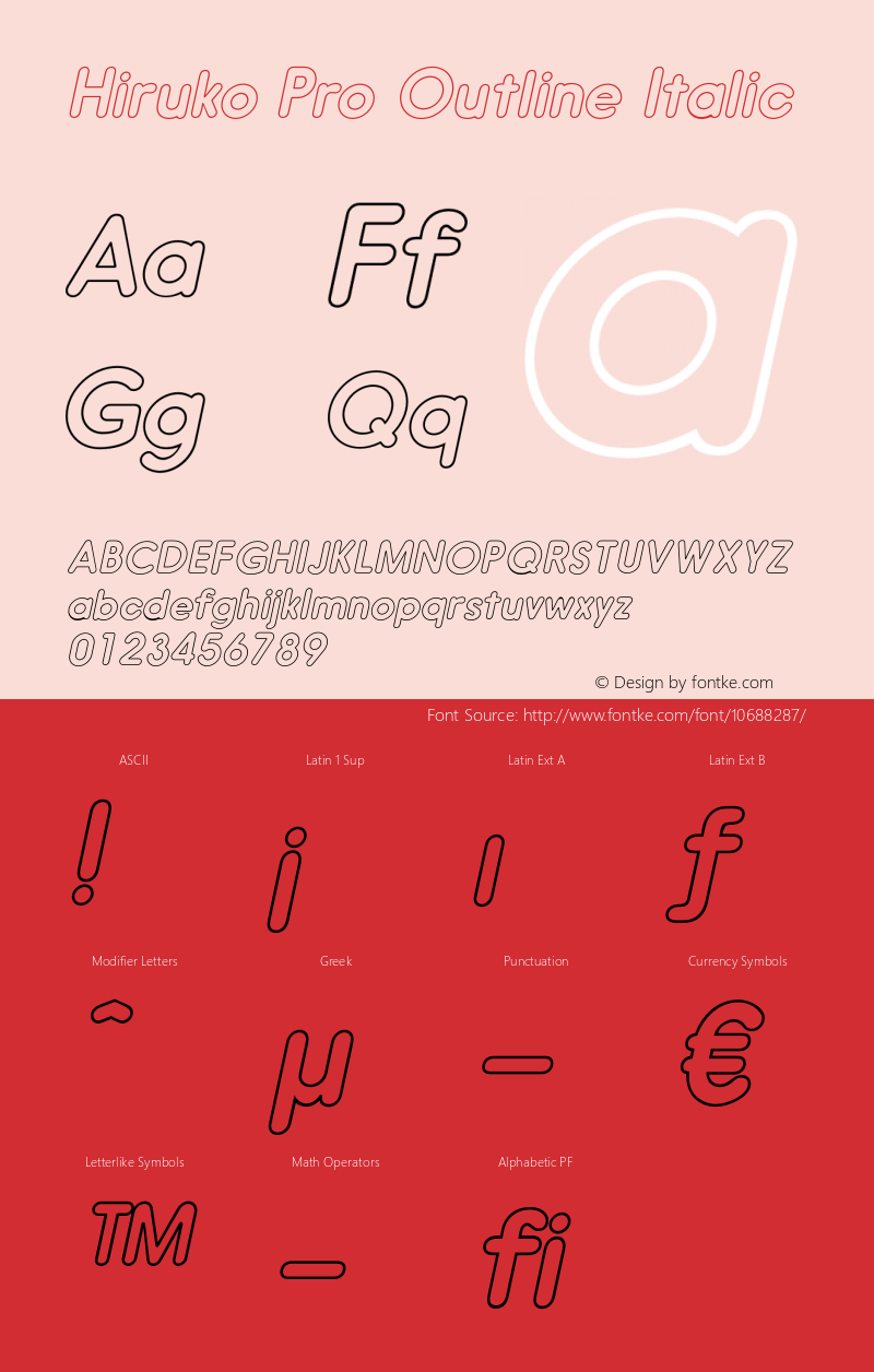 Hiruko Pro Outline Italic Version 1.001图片样张