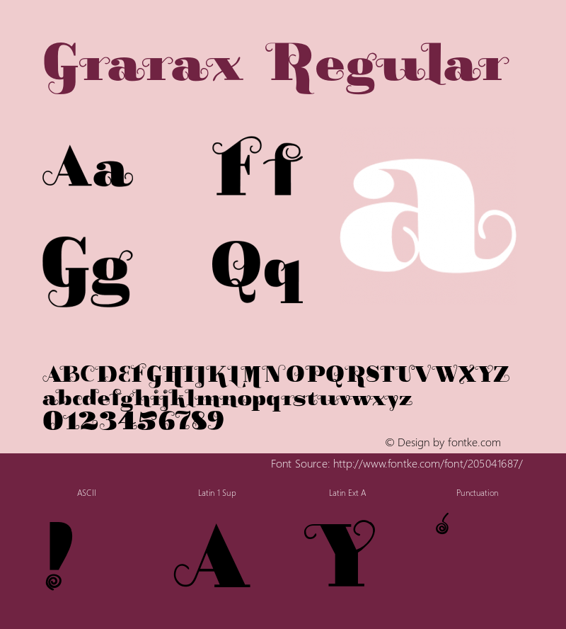 GraraxRegular Version 1.011;Fontself Maker 3.5.4图片样张