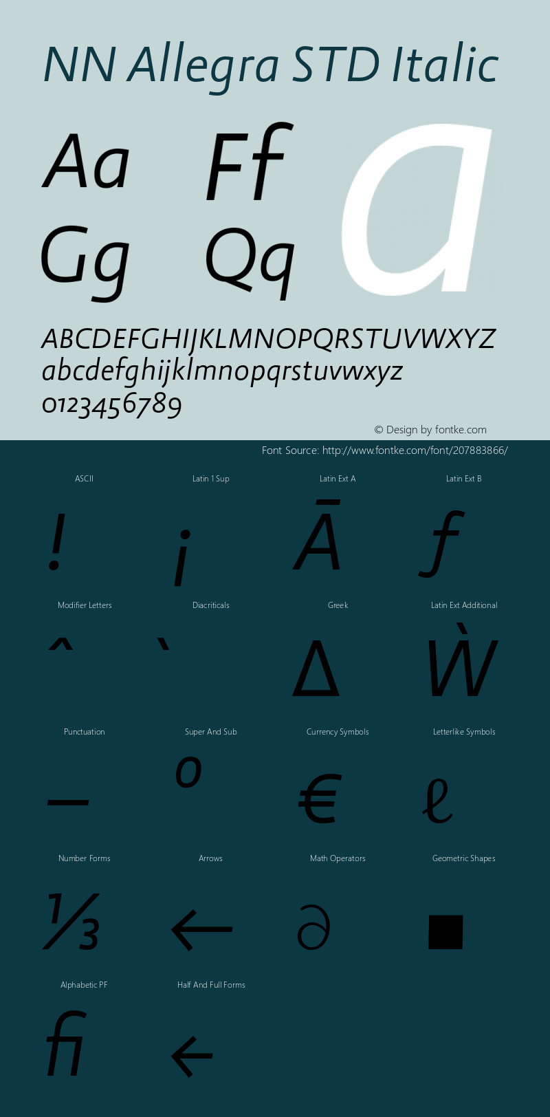 NN Allegra STD Italic Version 2.006图片样张