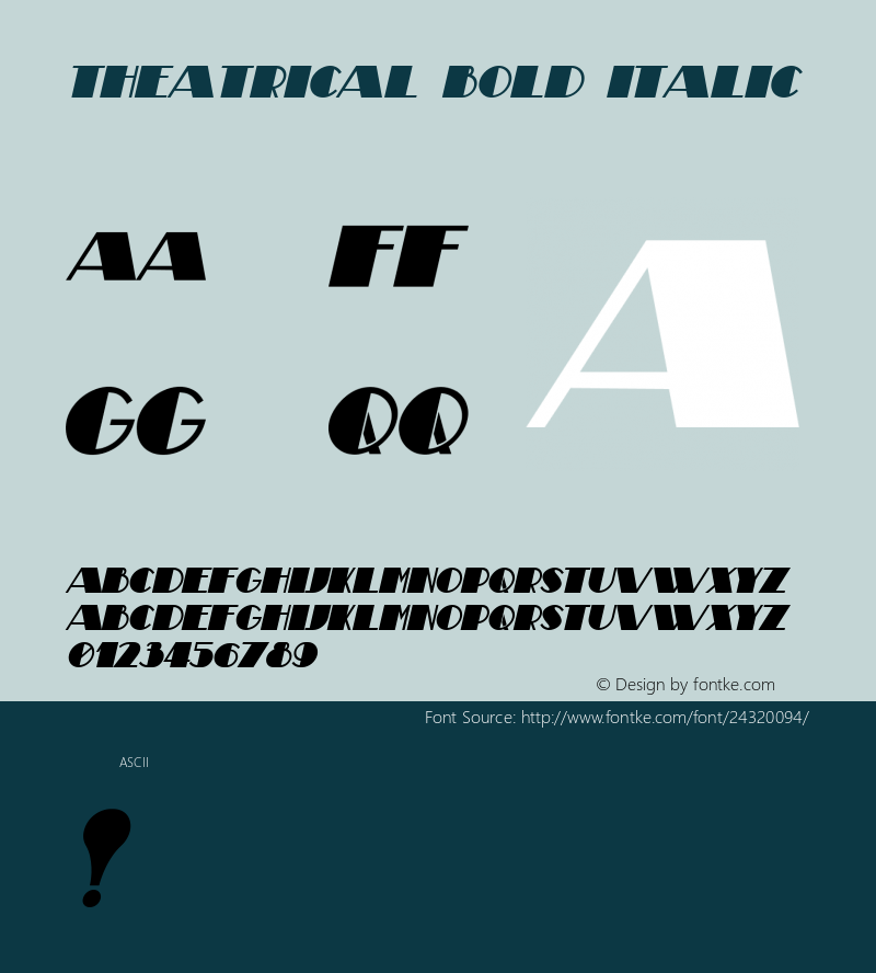 Theatrical Bold Italic Version 1.000图片样张