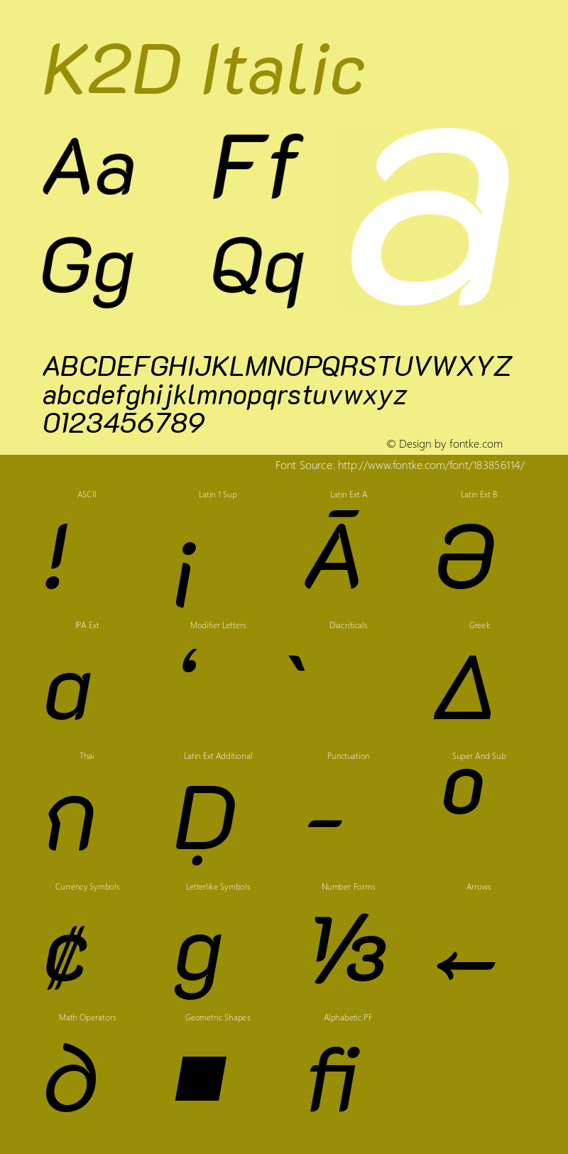 K2D Italic Version 1.000; ttfautohint (v1.6)图片样张