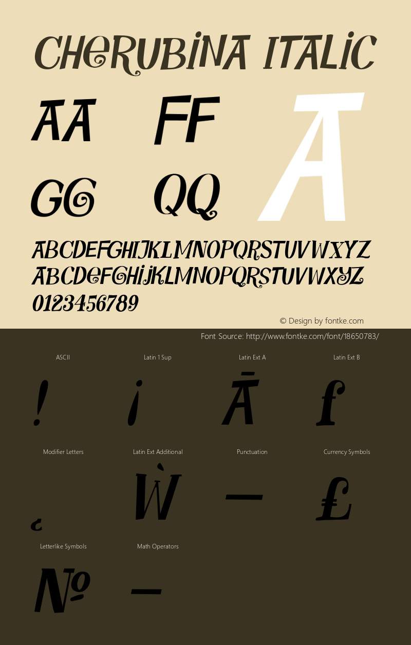 Cherubina Italic Version 1.000图片样张