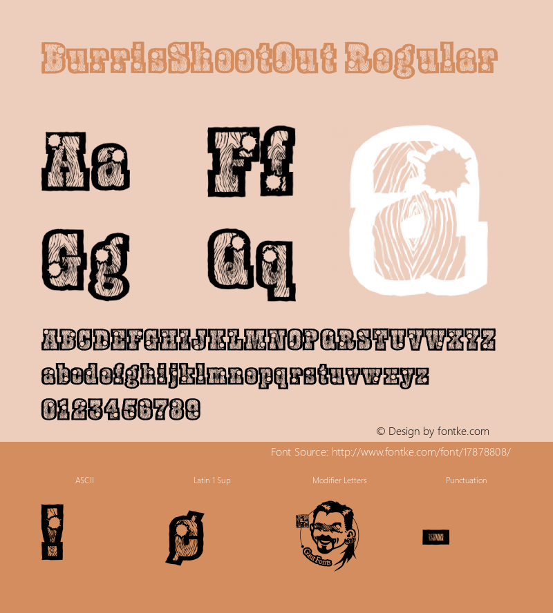 BurrisShootOut Regular Macromedia Fontographer 4.1.5 11/3/01图片样张