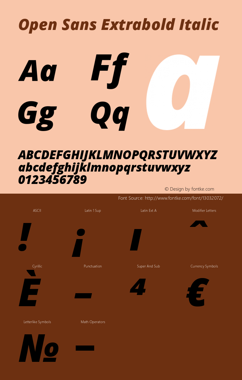 Open Sans Extrabold Italic Version 1.10图片样张