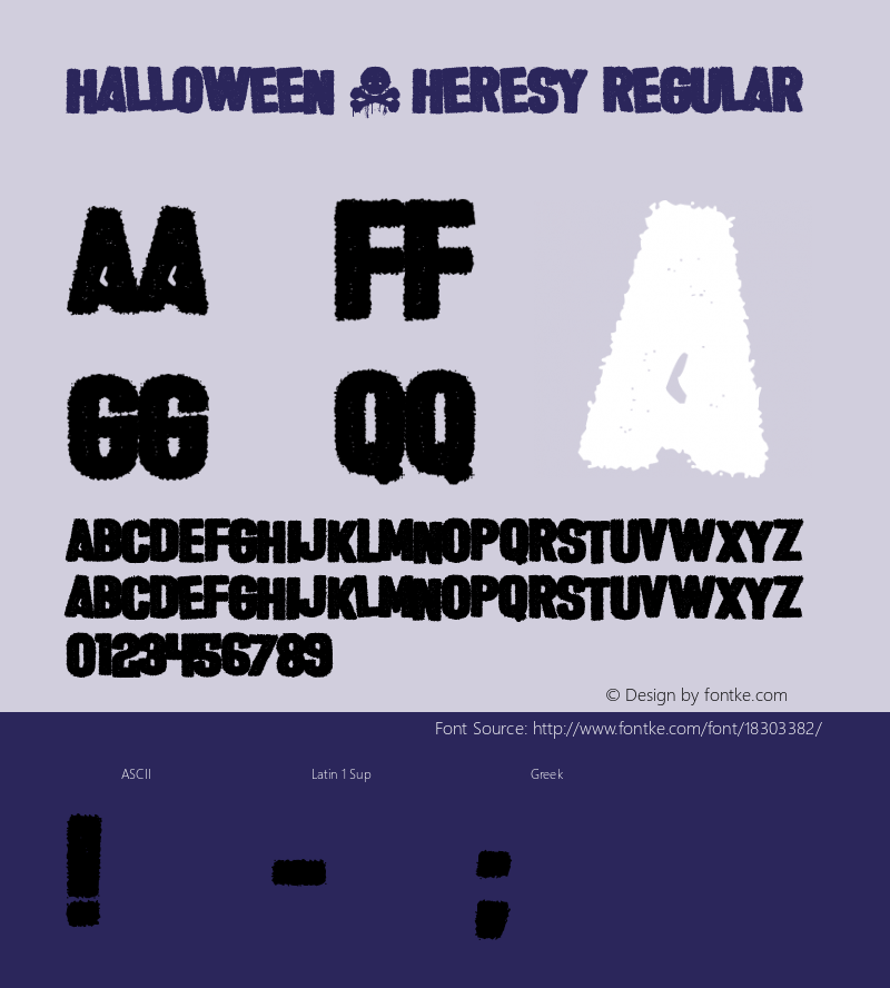 Halloween * Heresy Regular Version 1.00 October 4, 2016, initial release图片样张