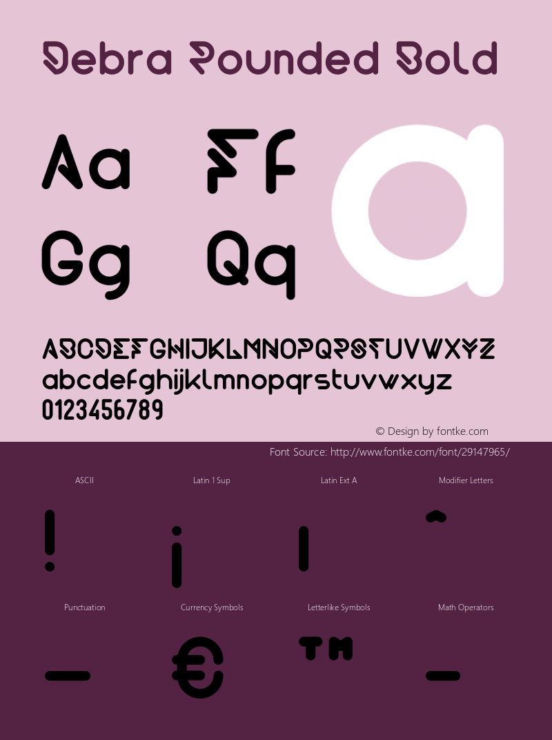 Debra Rounded Bold Version 1.002;Fontself Maker 2.3.0图片样张