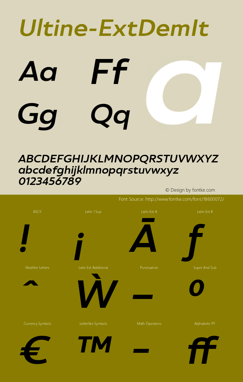 Ultine-ExtDemIt ☞ Version 1.000;com.myfonts.easy.insigne.ultine.ext-demi-italic.wfkit2.version.4DPP图片样张