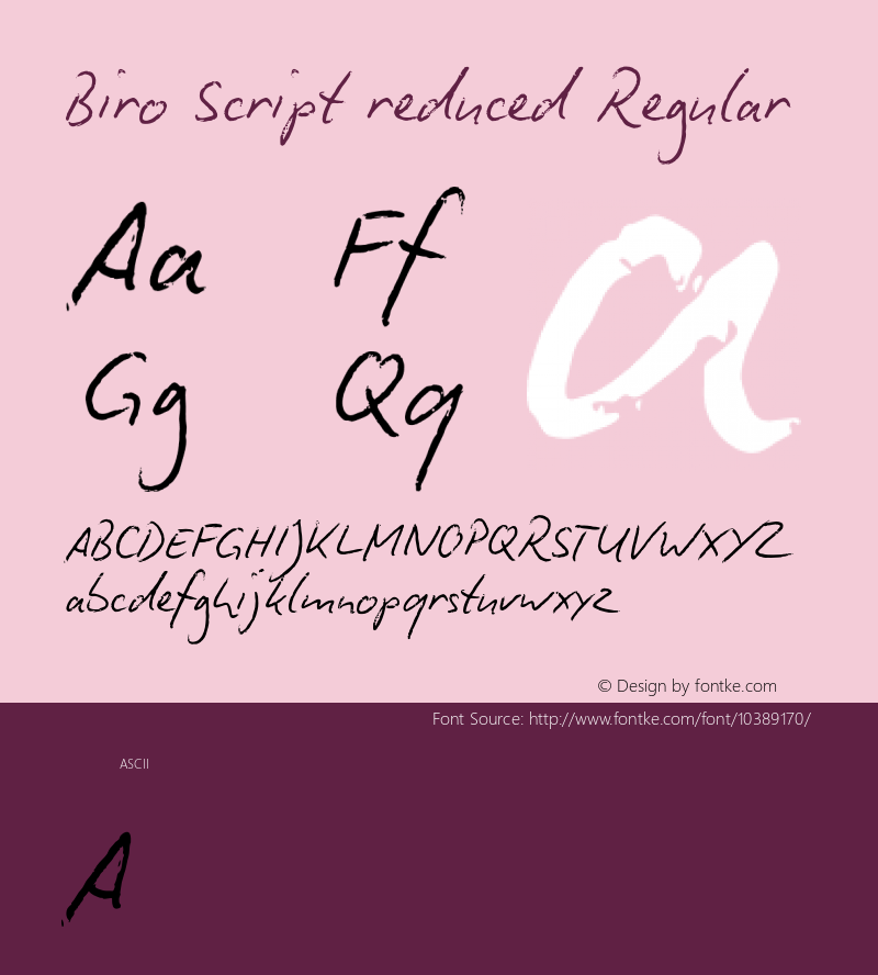 Biro Script reduced Regular Version 4.005图片样张