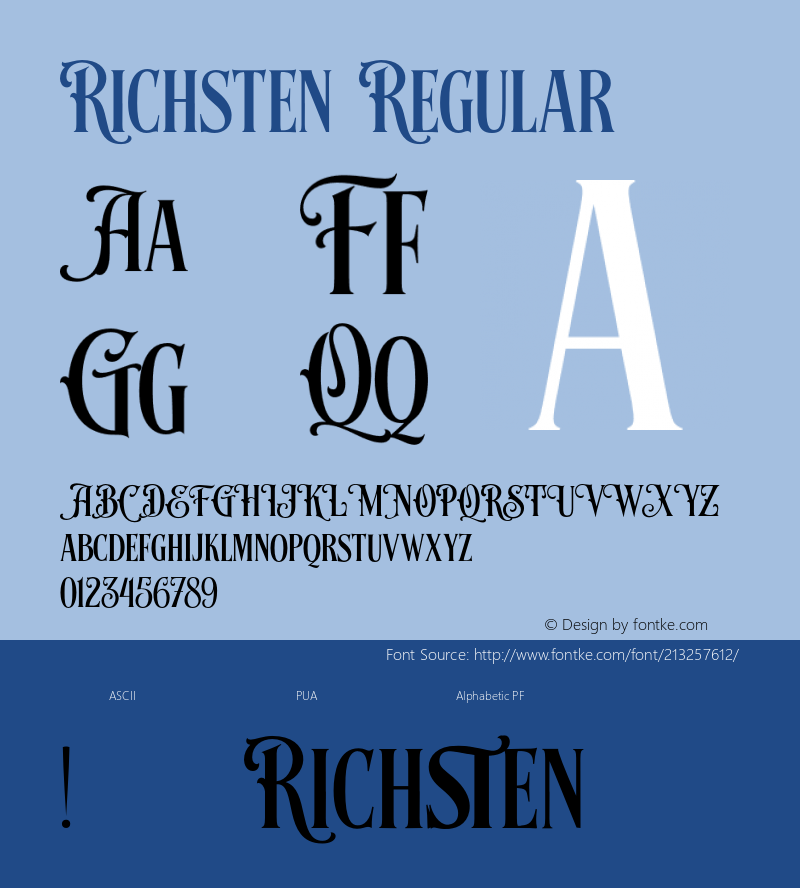 Richsten-Regular Version 1.000图片样张