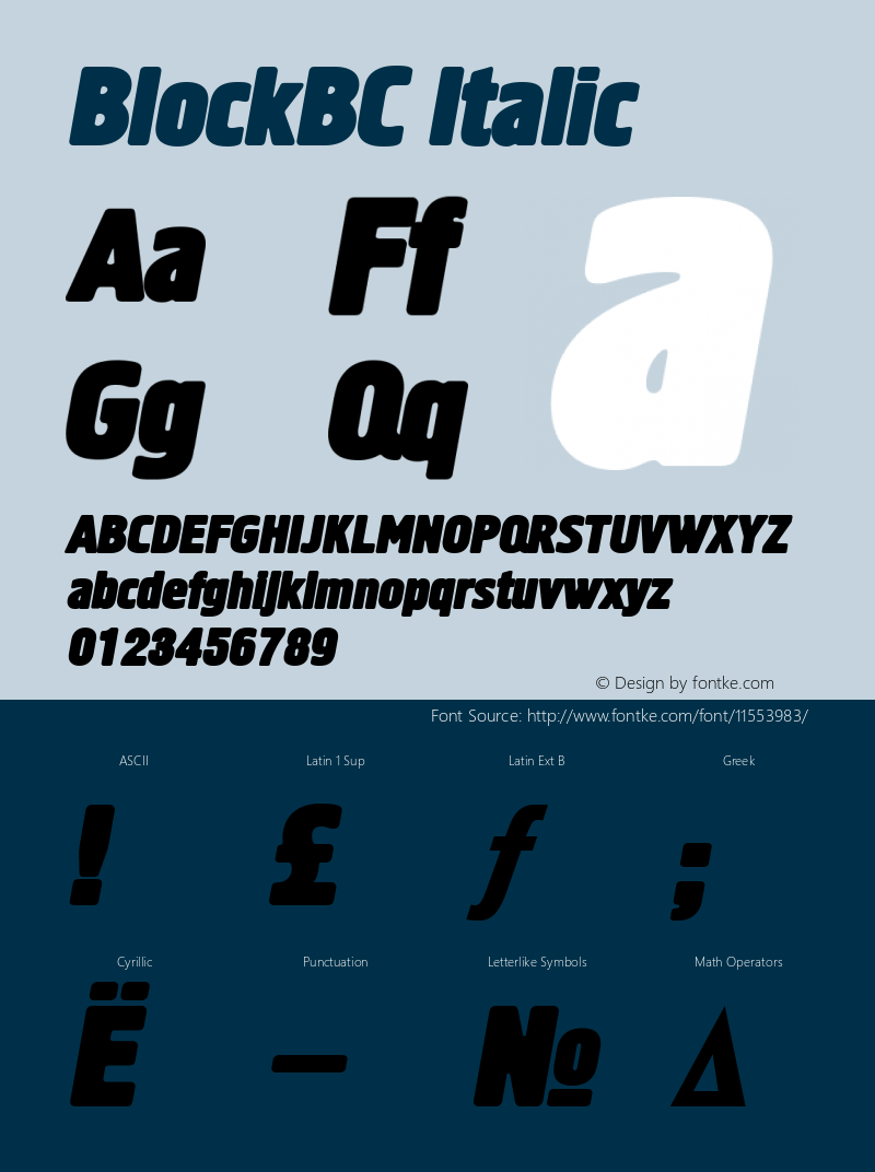 BlockBC Italic Version 001.000图片样张