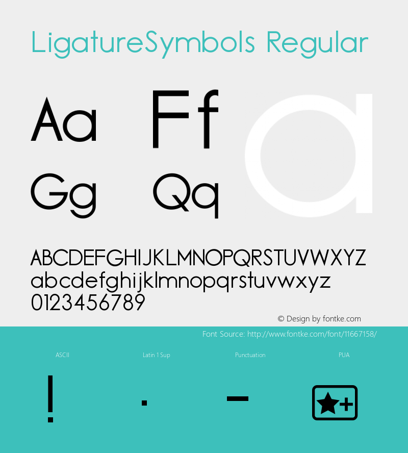 LigatureSymbols Regular Version 2.11图片样张