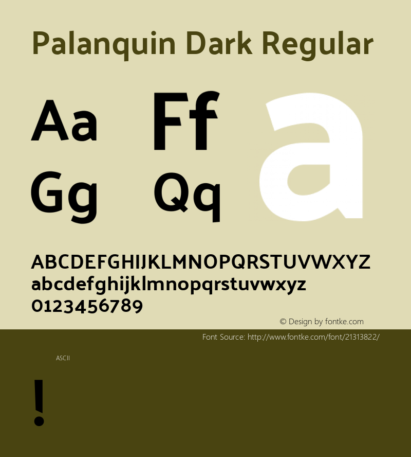 Palanquin Dark Regular 图片样张