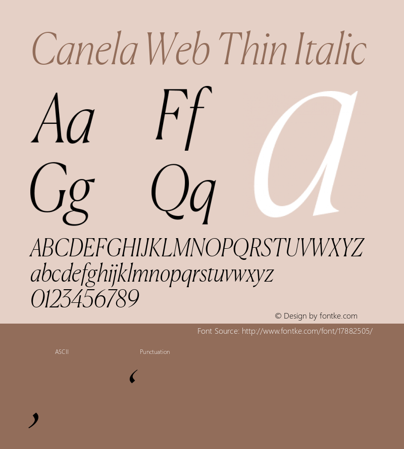 Canela Web Thin Italic Version 1.1 2016图片样张