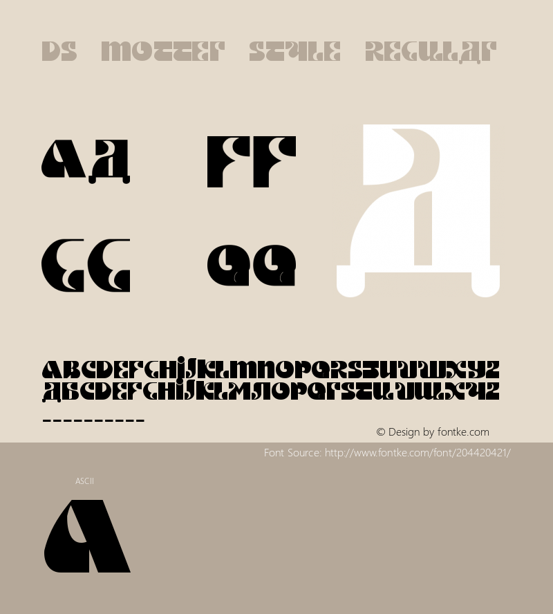 DS Motter Style Macromedia Fontographer 4.1.3 1/10/06图片样张