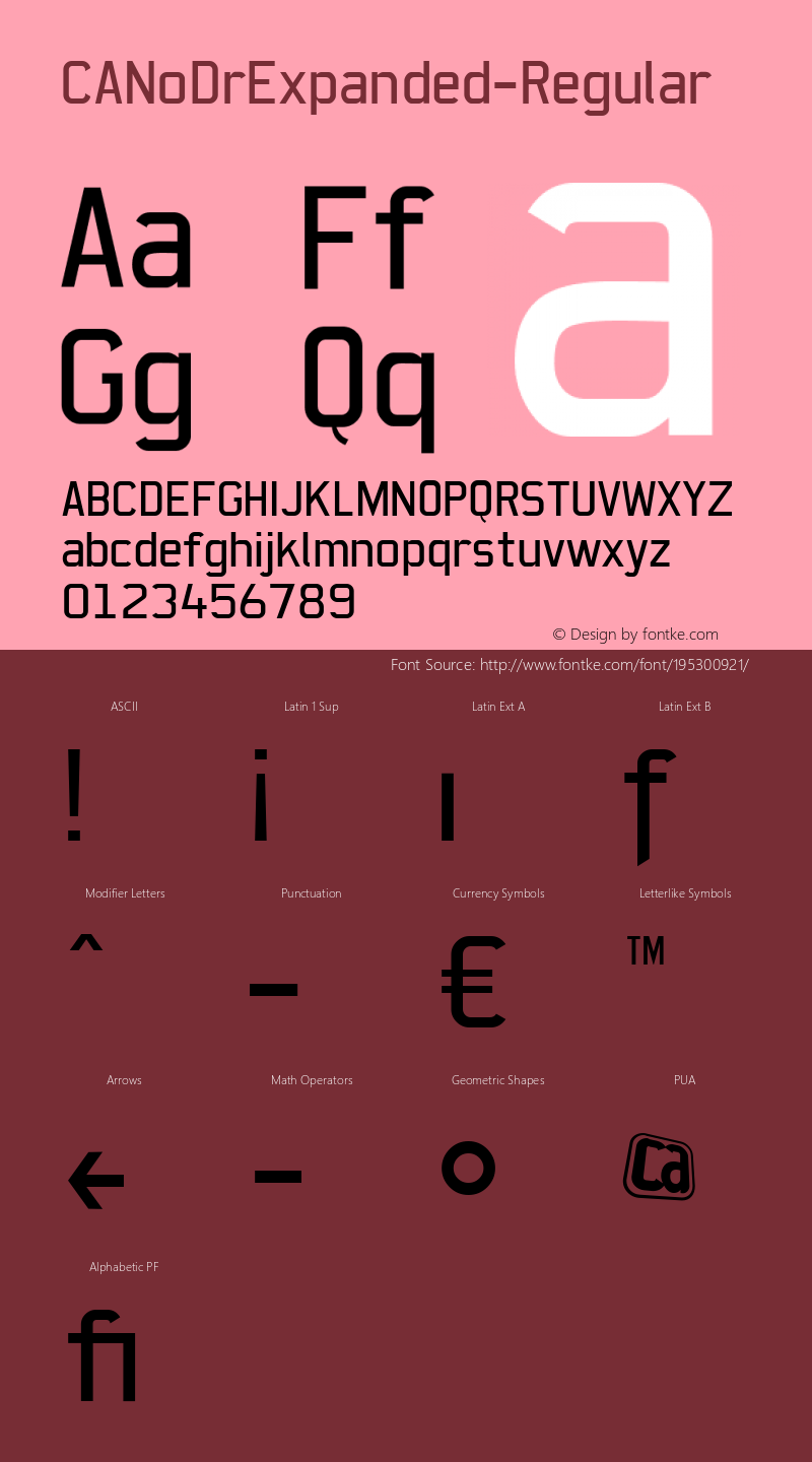 ☞CANoDrExpanded-Regular Version 1.006;com.myfonts.easy.capearcona.ca-no-dr.slim-expanded.wfkit2.version.3Txc图片样张