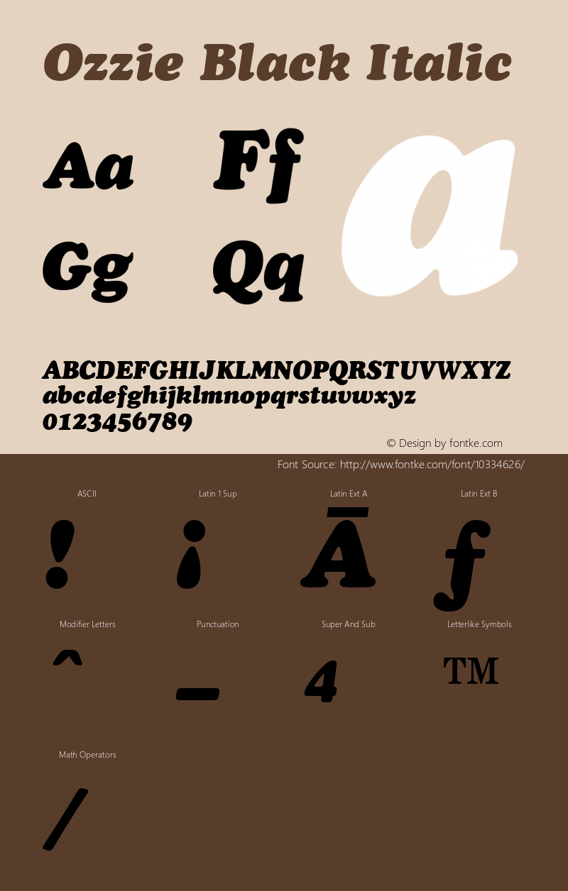 Ozzie Black Italic Version 1.3 (ElseWare)图片样张