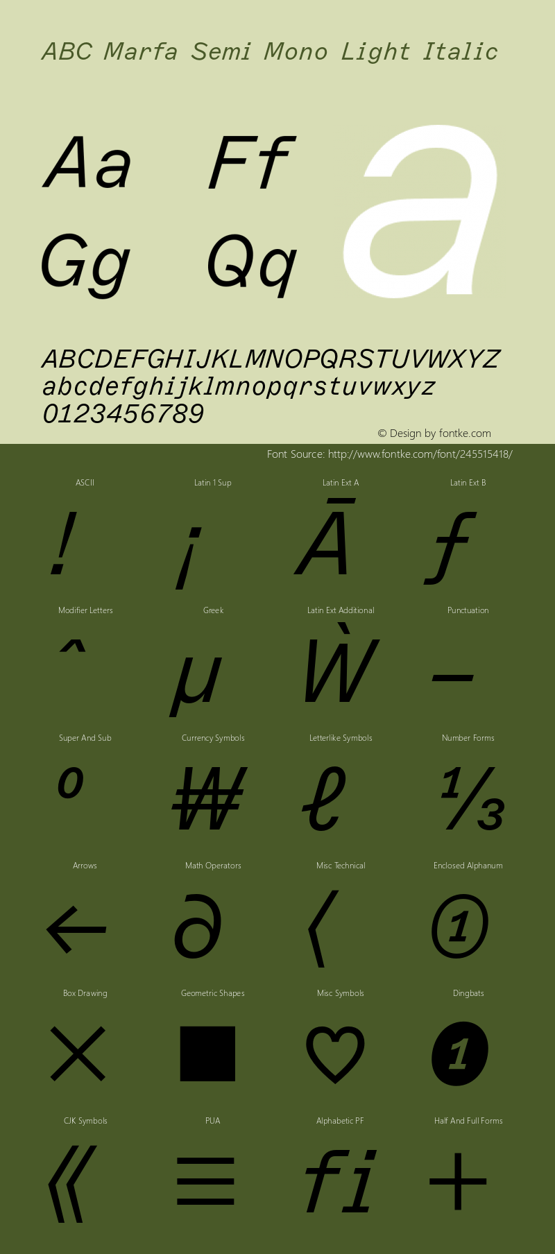 ABC Marfa Semi Mono Light Italic Version 2.000图片样张