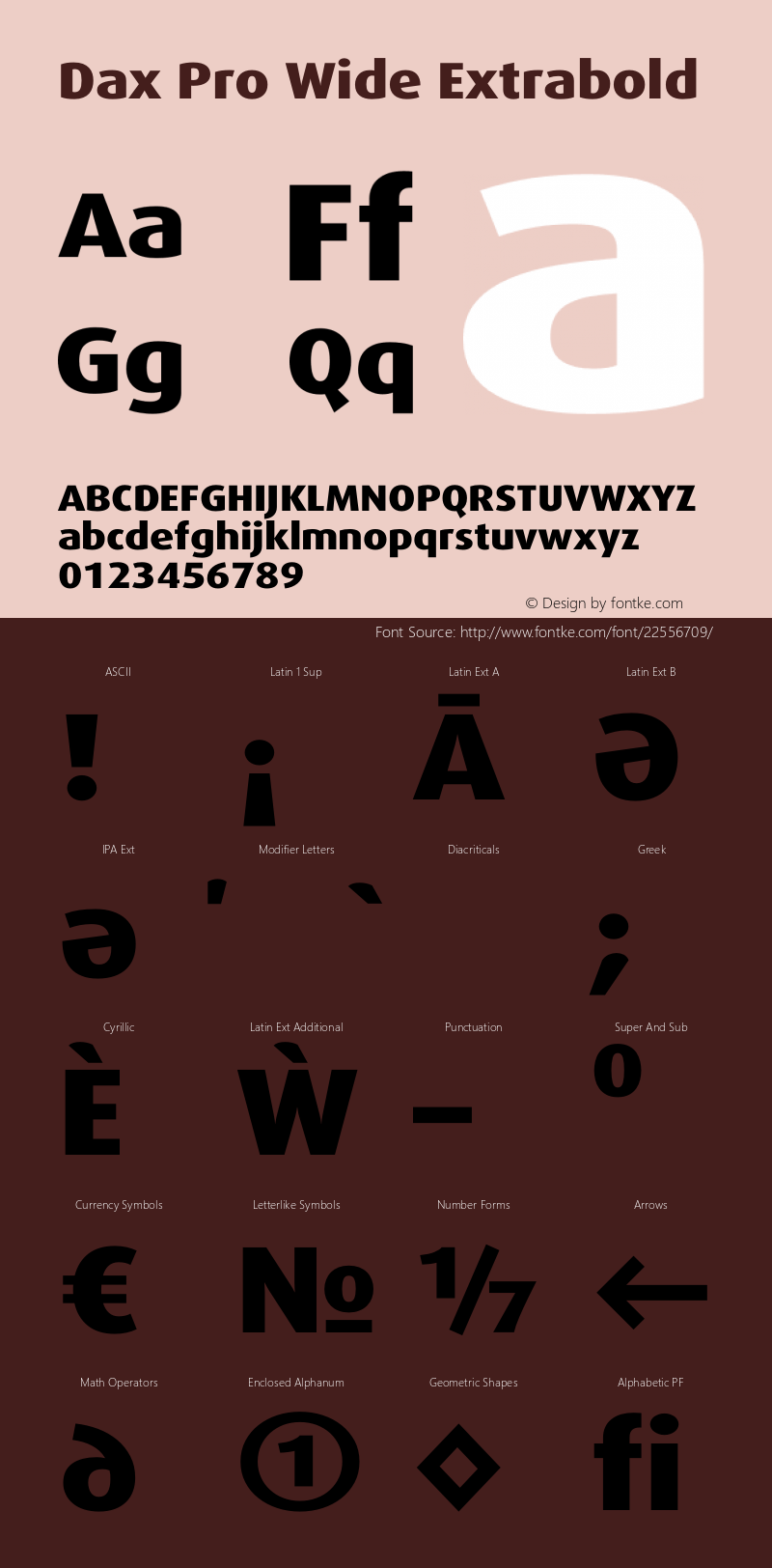 Dax Pro Wide Extrabold Version 7.504图片样张