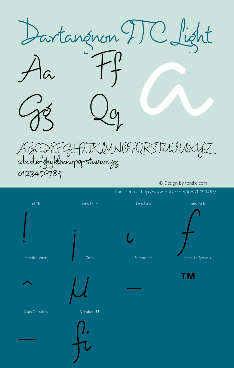 Dartangnon ITC Light Version 001.001图片样张