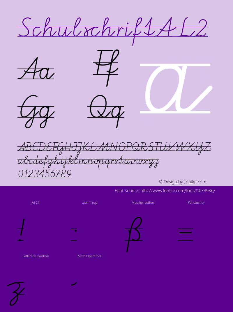 SchulschriftA L2 Version 001.000图片样张