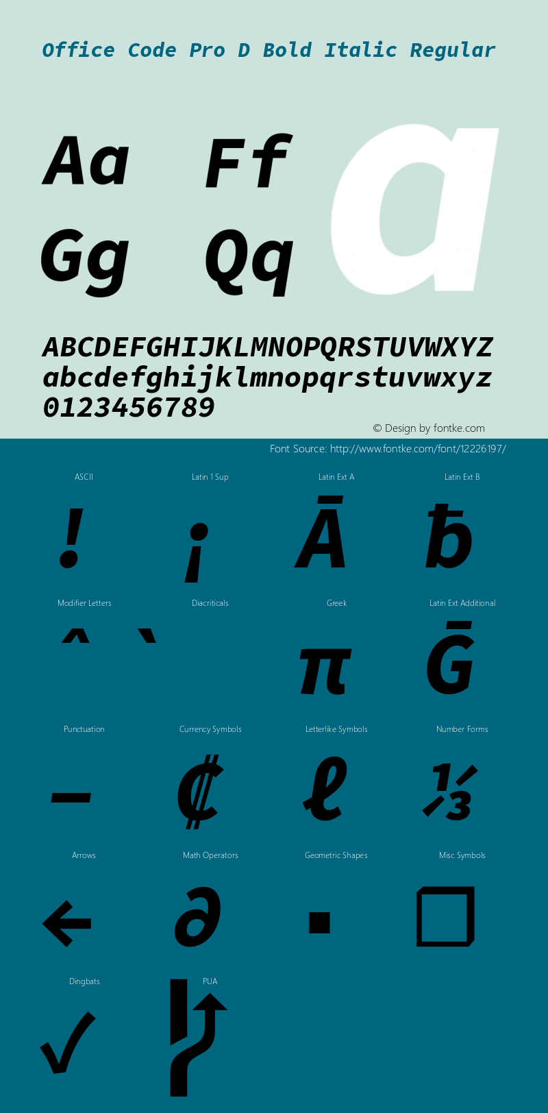 Office Code Pro D Bold Italic Regular Version 1.004图片样张