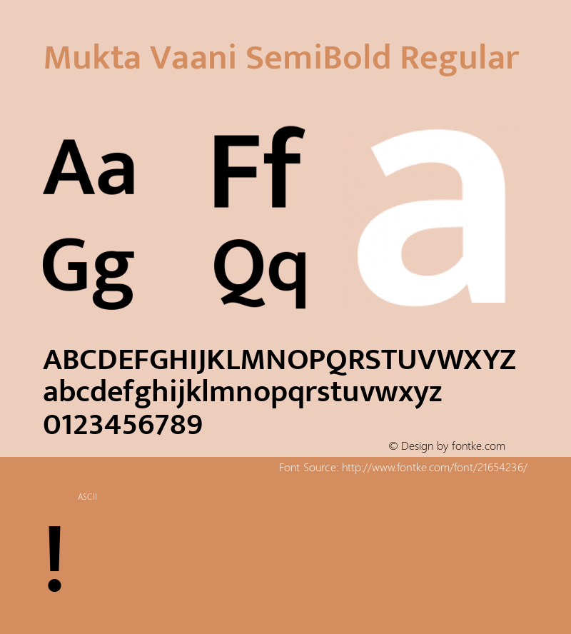 Mukta Vaani SemiBold Regular 图片样张