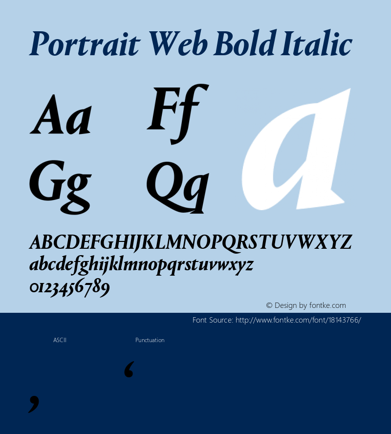 Portrait Web Bold Italic Version 1.1 2013图片样张