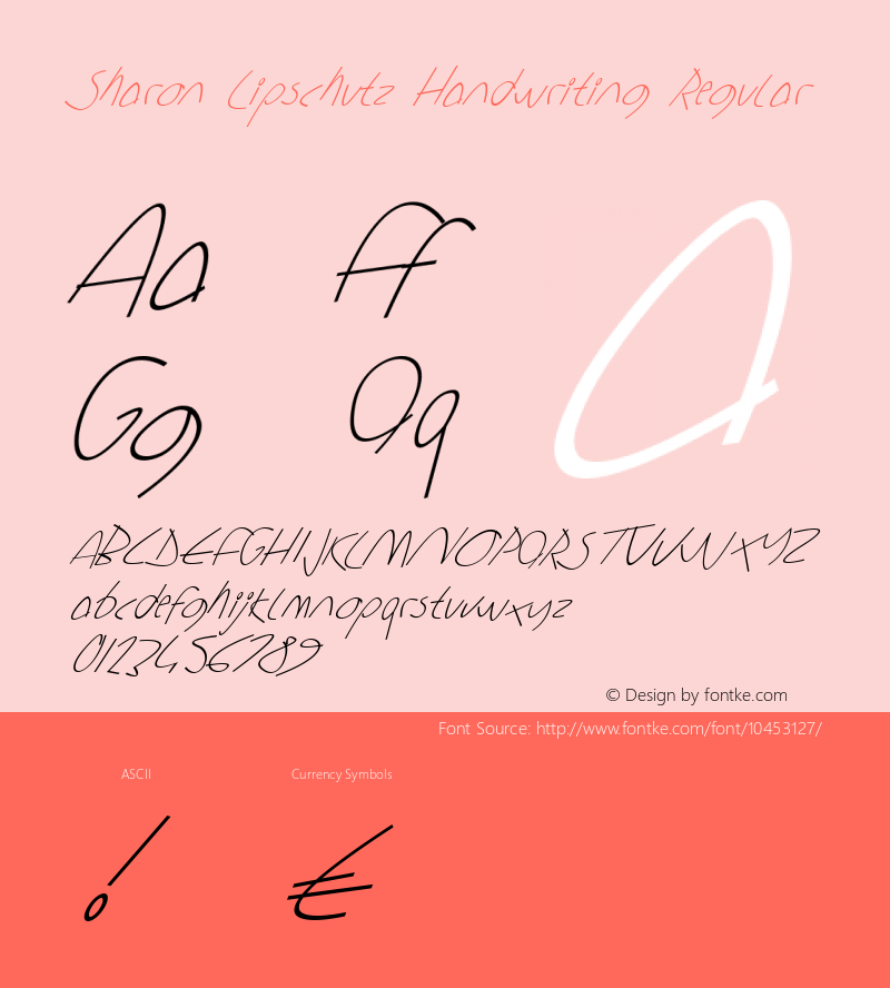 Sharon Lipschutz Handwriting Regular Version 1.000图片样张