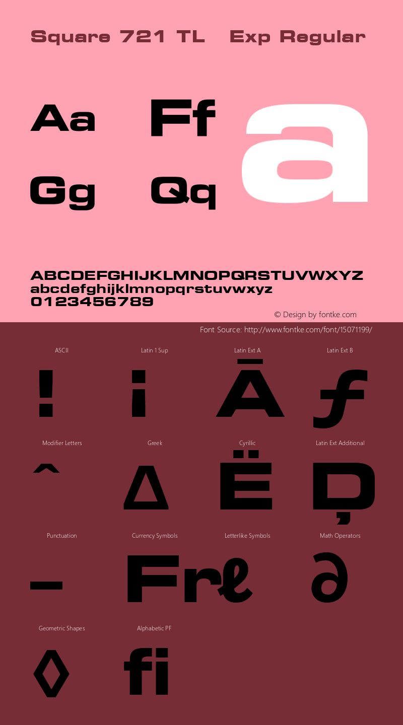 Square 721 TL   Exp Regular Version 3.00; 2008;com.myfonts.easy.tilde.square-721.bold-extended.wfkit2.version.33uq图片样张