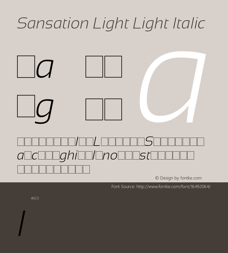 Sansation Light Light Italic Version 1.301图片样张