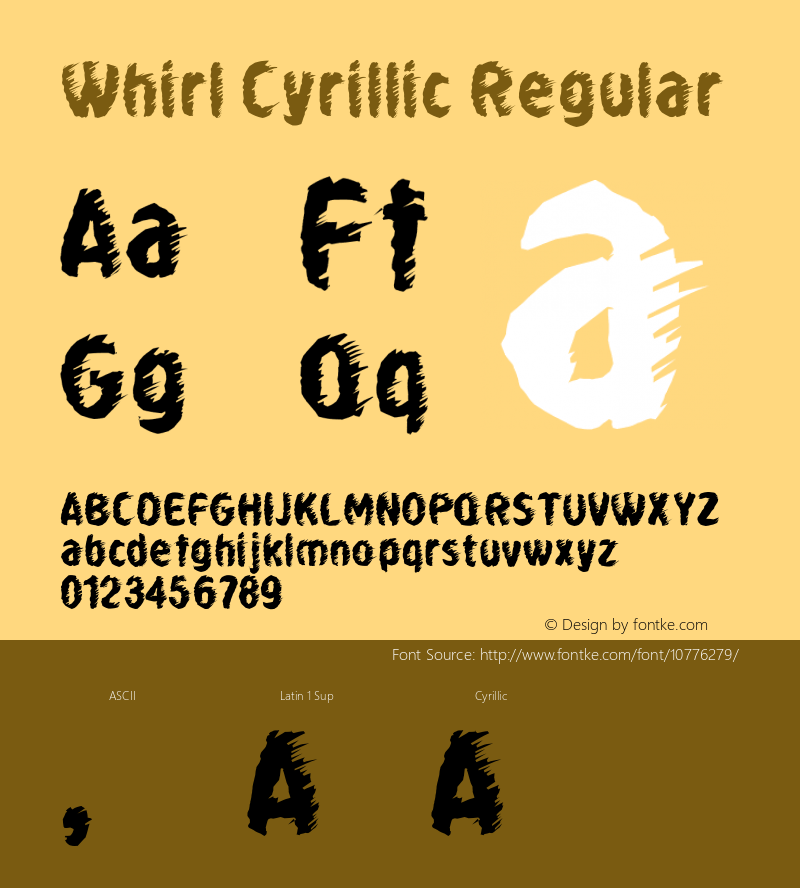 Whirl Cyrillic Regular Version 1.3; 2000图片样张