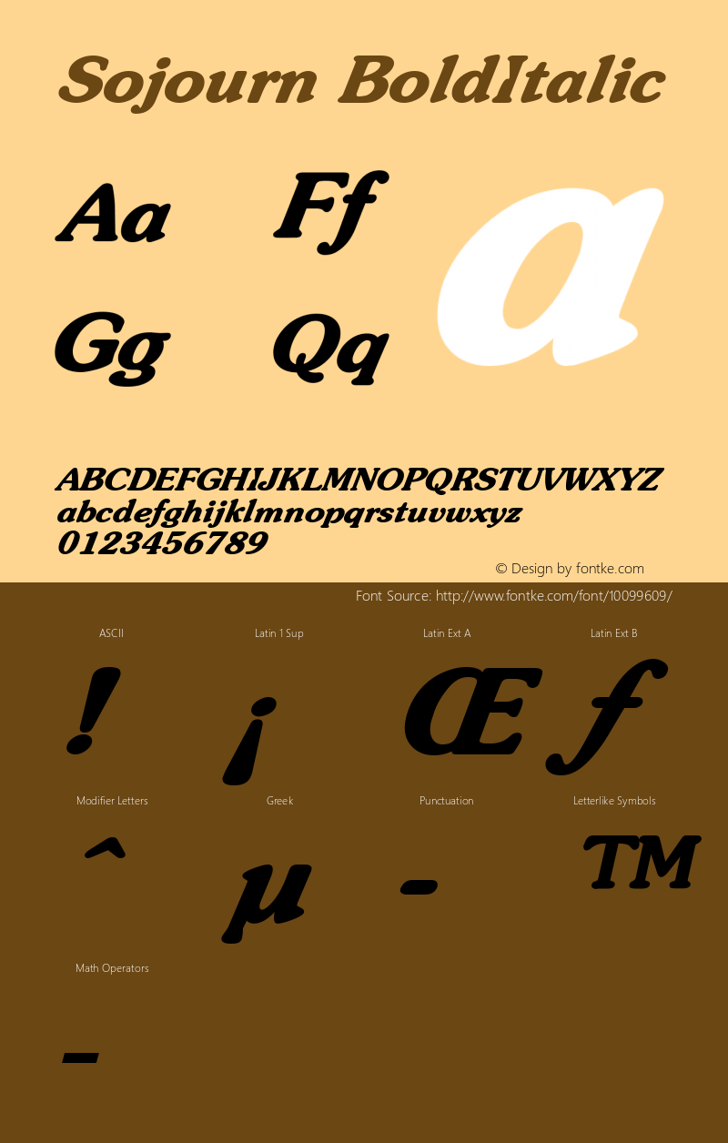 Sojourn BoldItalic Altsys Fontographer 4.1 12/22/94图片样张