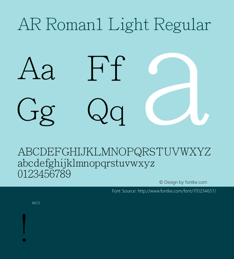 AR Roman1 Light Version 2.10图片样张