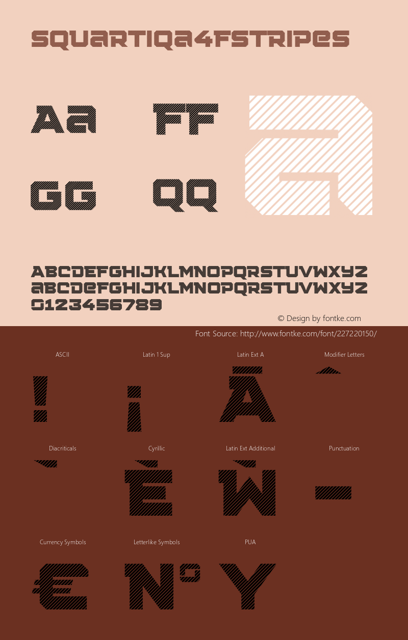 ☞Squartiqa 4F Stripes 1.0;com.myfonts.4thfebruary.squartiqa-4f.stripes.wfkit2.3CmR图片样张